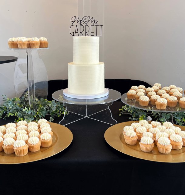 Custom wedding cake design by All Things Cake in Denver, CO (gallery image 2 of 8)