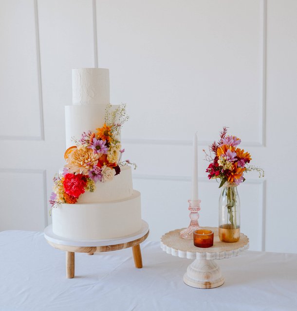 Custom wedding cake design by All Things Cake in Denver, CO (gallery image 5 of 8)