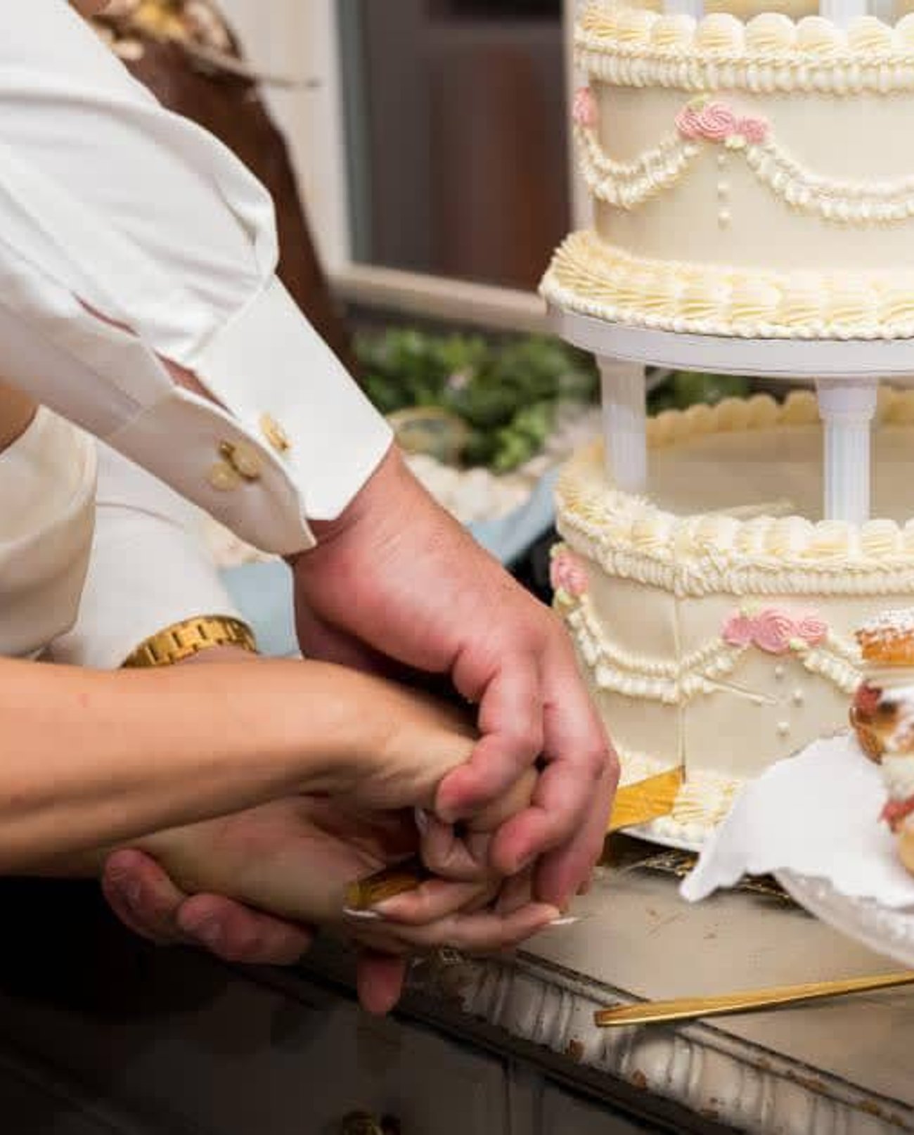 Custom wedding cake by All Things Cake in Denver, CO