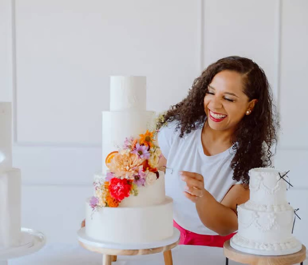 Elegant wedding cake design by All Things Cake